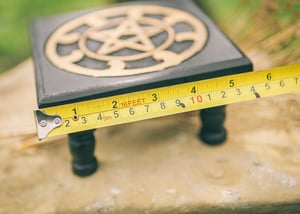 Image of Wooden Altar Table with Pentacle Design