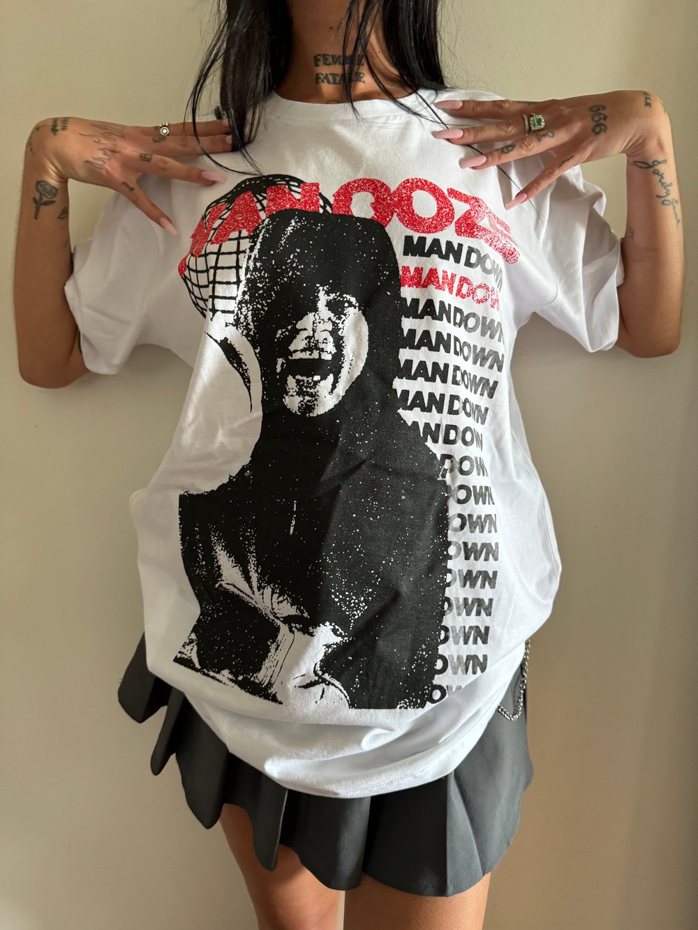 Image of 'Man Down' White Tee
