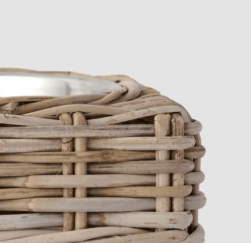 Image of Double Rattan Dog Bowls