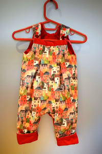 Image of Baby Reversible Dungarees - Houses