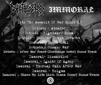 Image 2 of Detesto / Immoral - Into The Assault Of War Split E.P    CD