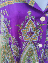 Image 4 of S-M Purple Sari PJs /louge set and matching bag with tassles 