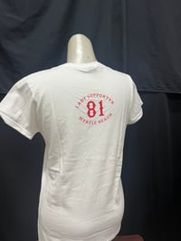 Image 2 of Ladies Skull Hands Red&White