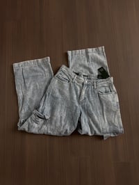 striped baggy jeans (sz 10) 