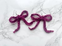 Image 3 of crochet bow earrings (3 color options!)