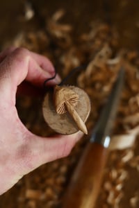 Image 1 of Oak wood Magic Mushroom Pendant-