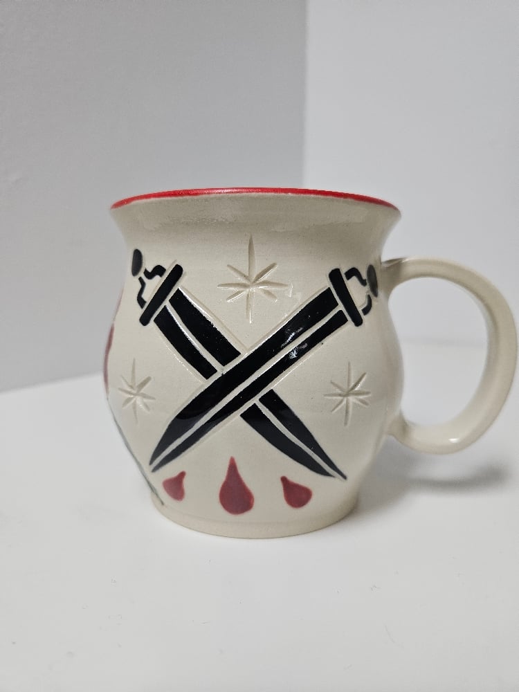 "we keep up safe" sword mug (7)