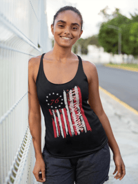 Image 1 of We The People Distressed 1776 Women's Racerback Tank from PatriotsCo