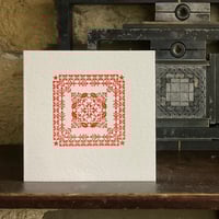 Image 2 of LETTERPRESS CHRISTMAS CARD SET ~ MEDIEVAL TILES ~ MIXED COLOURS