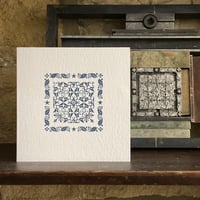 Image 3 of LETTERPRESS CHRISTMAS CARD SET ~ MEDIEVAL TILES ~ MIXED COLOURS