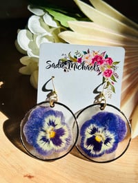 Image 1 of Pressed Pansies on Capiz Shells