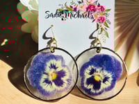 Image 2 of Pressed Pansies on Capiz Shells