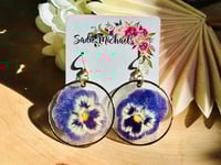 Image 3 of Pressed Pansies on Capiz Shells