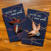 good omens | we're on our side enamel pins