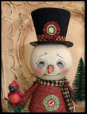 Christmas winter Snowman cardinal doll creation Folk art by penny