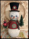 Christmas winter Snowman cardinal doll creation Folk art by penny