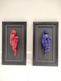 Image 1 of Red/Blue Resin 'Flash' Metallic Effect - David Bowie Sculpture
