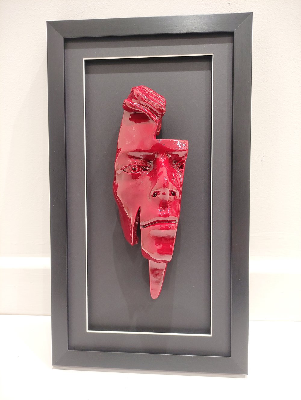 Red/Blue Resin 'Flash' Metallic Effect - David Bowie Sculpture