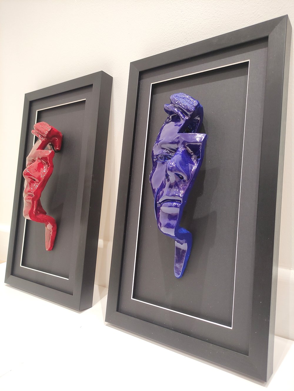 Red/Blue Resin 'Flash' Metallic Effect - David Bowie Sculpture