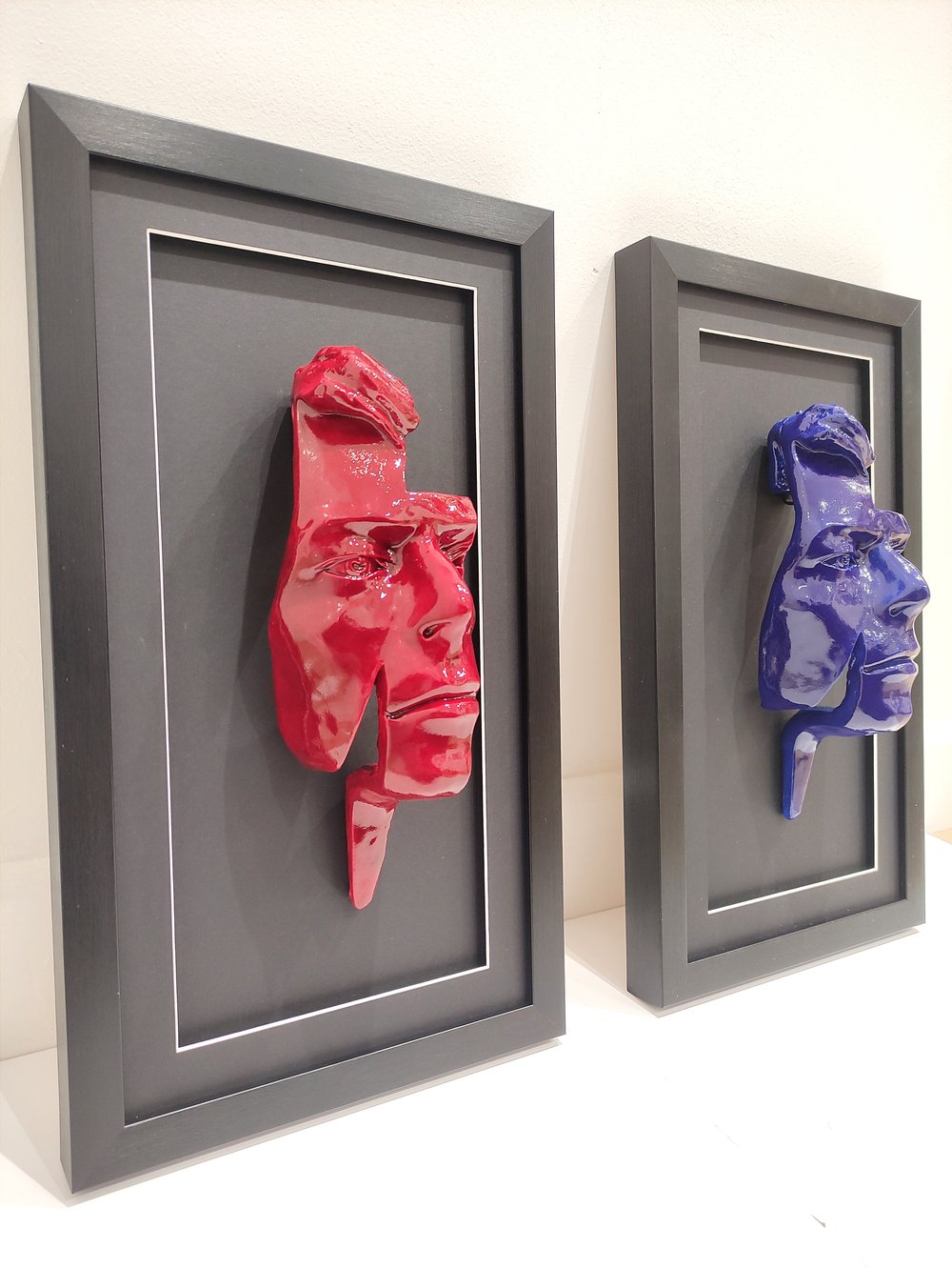 Red/Blue Resin 'Flash' Metallic Effect - David Bowie Sculpture