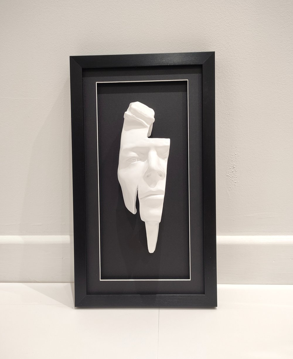 White Resin 'Flash' Gloss - David Bowie Sculpture