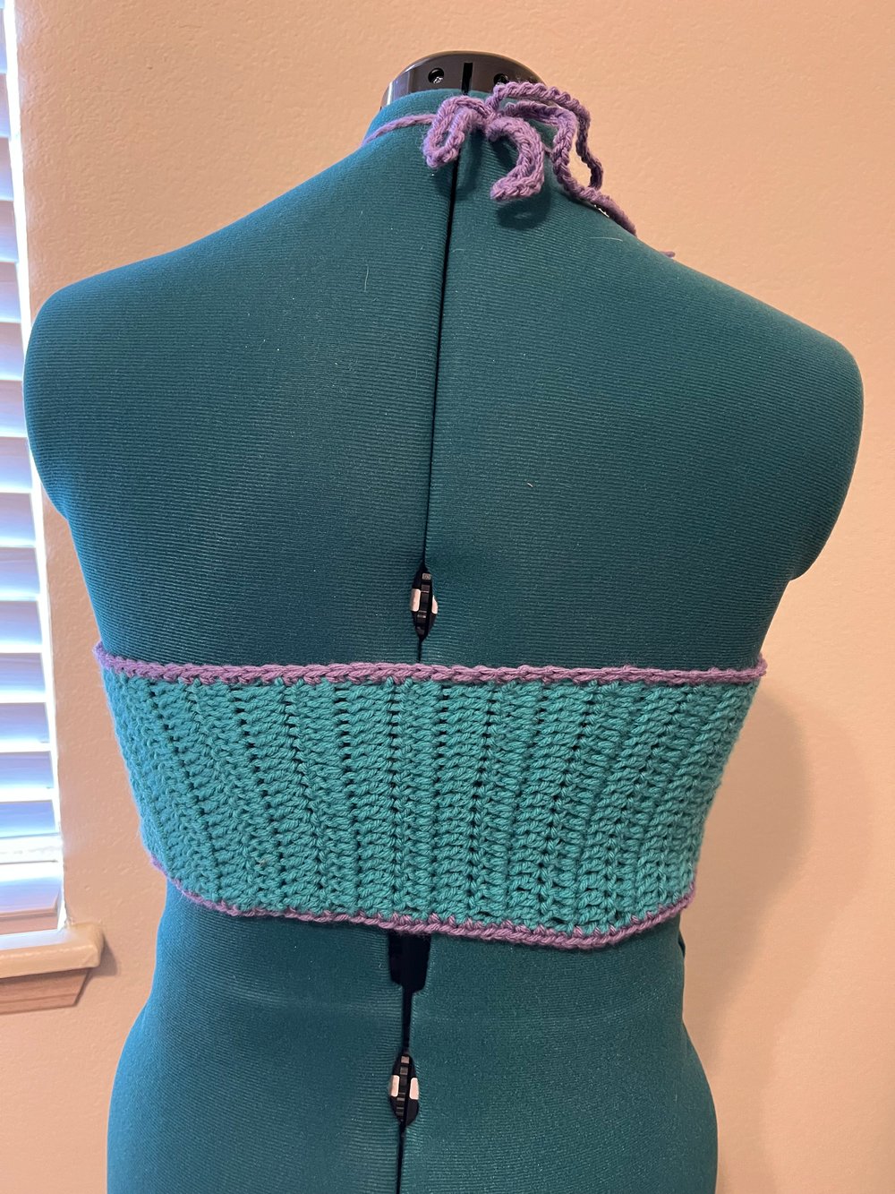 Image of Teal and Purple Tie-Front Top (M/L)