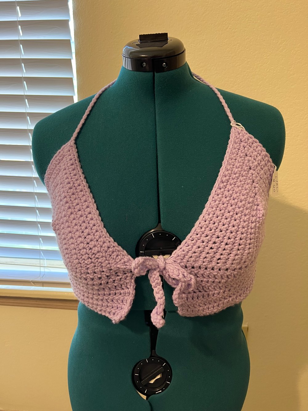 Image of Lavender Tie Front Top (L/XL)