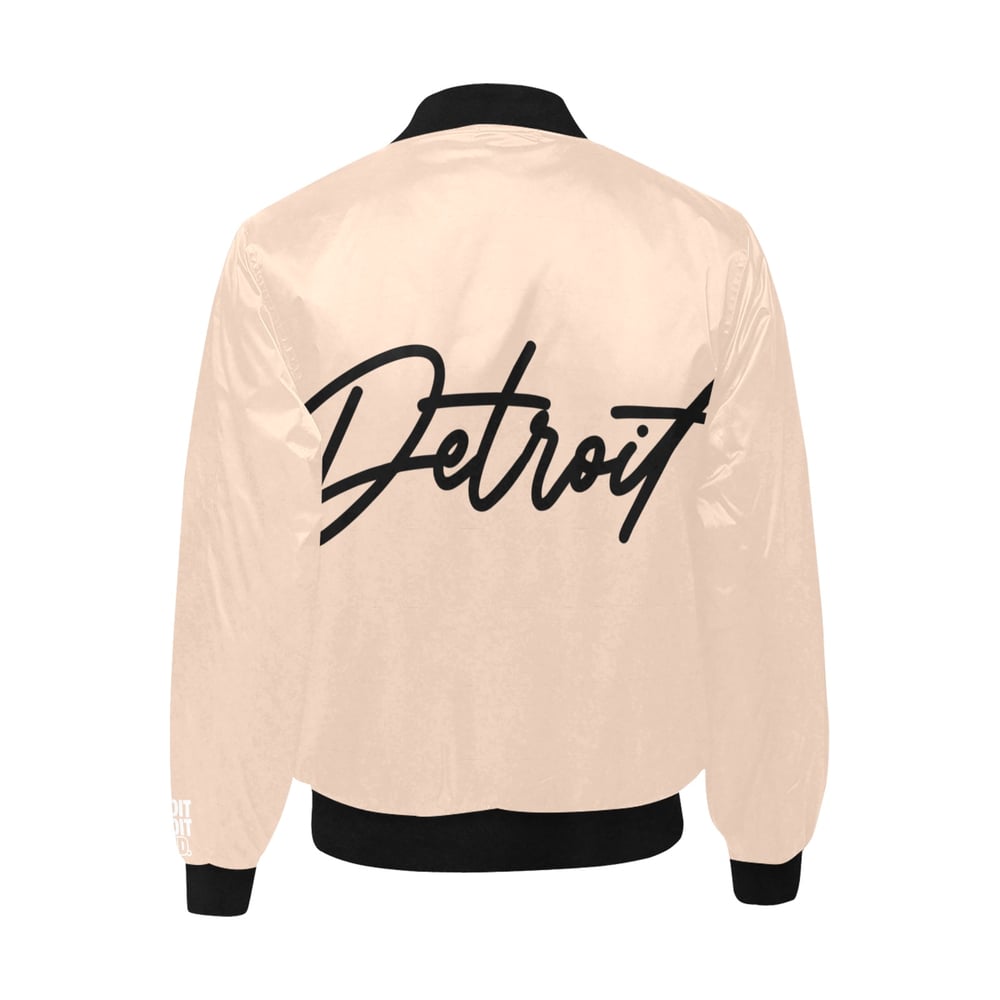 Image of Beige Detroit Printed Bomber Jacket