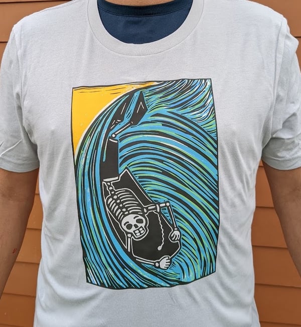 Image of Day of the Dead Baja Bodyboarding T-shirt Day of the Dead