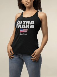 Image 1 of Ultra Mega Trump Signature USA Flag Women's Racerback Tank