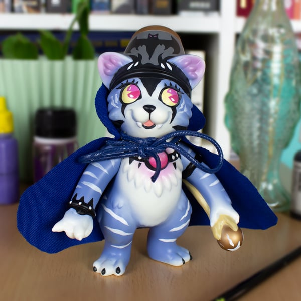 Image of "The Blue Bat Wiz" Witch Cat Lulu [ONE-OFF]