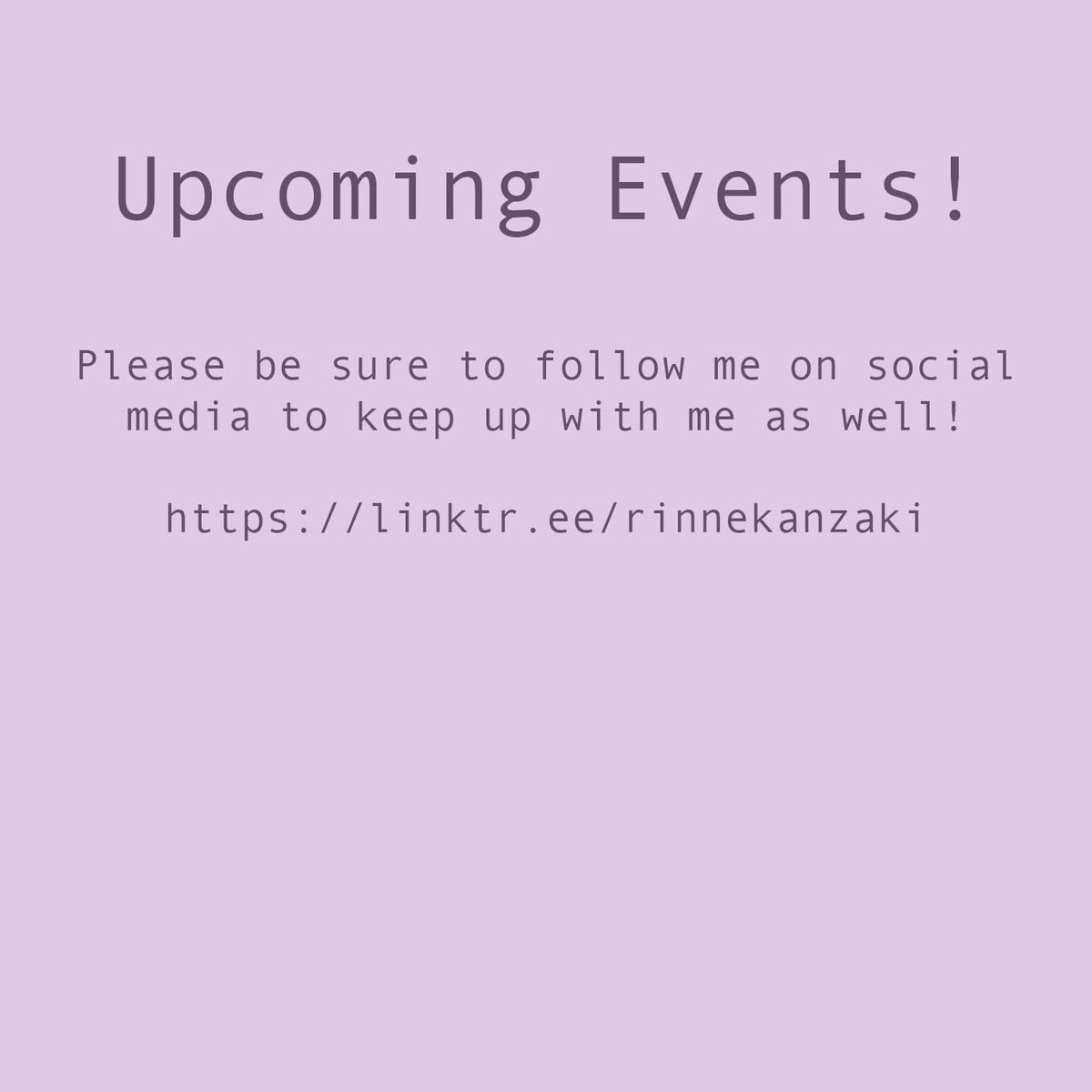 Image of Upcoming Events!