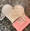 Rhinestone Angel heart plaque 