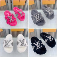 Image 1 of LV Shearling Slides