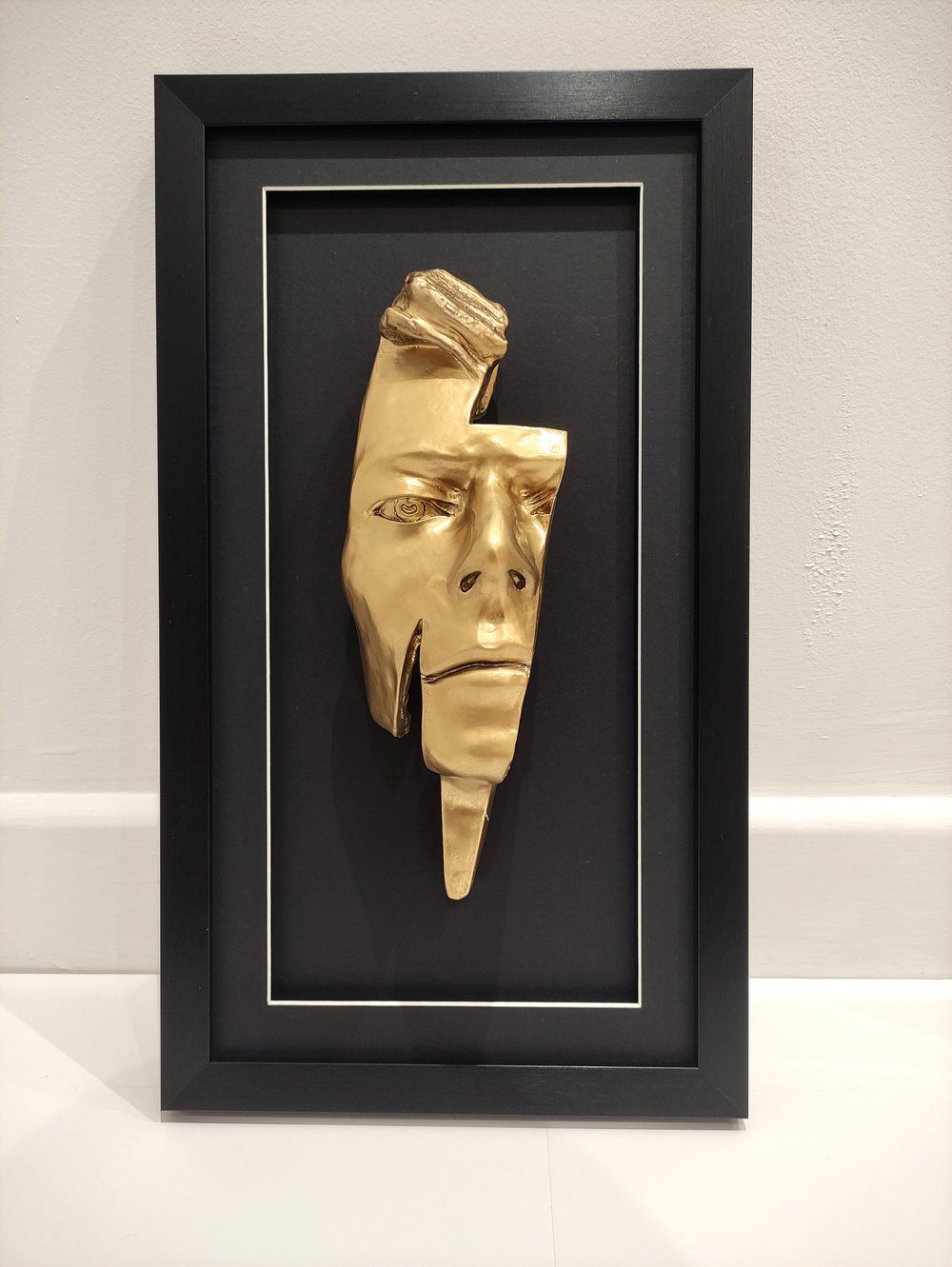Chrome/Rose Gold Resin 'Flash' Metallic Effect - David Bowie Sculpture