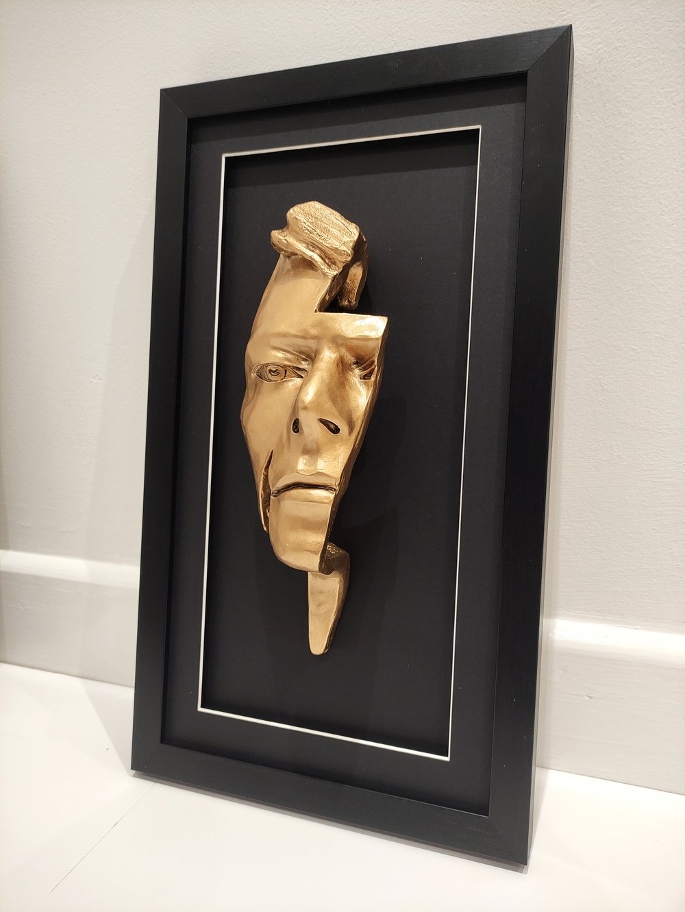 Chrome/Rose Gold Resin 'Flash' Metallic Effect - David Bowie Sculpture