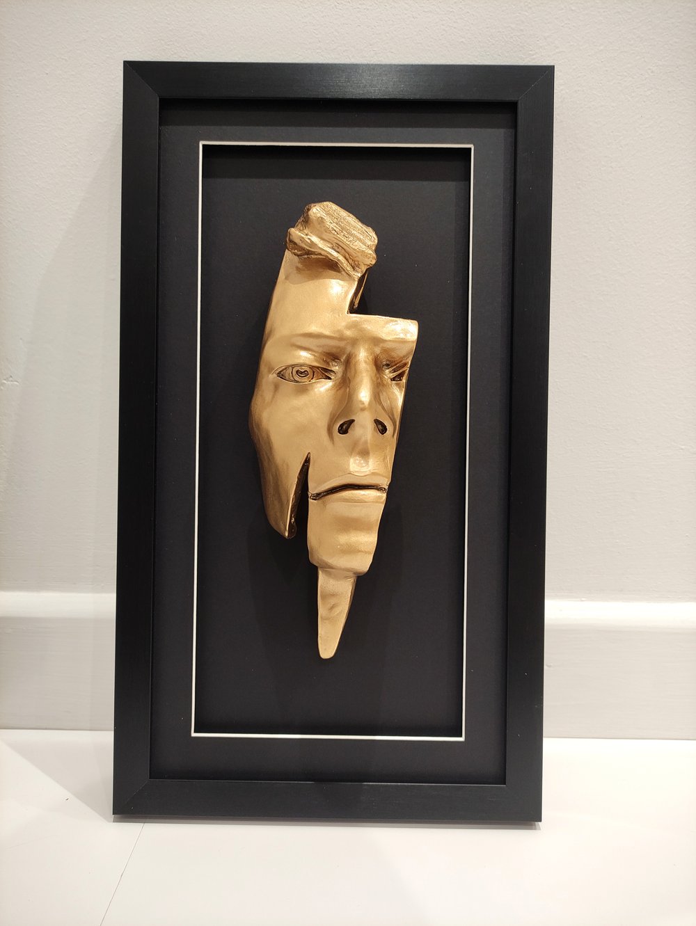 Chrome/Rose Gold Resin 'Flash' Metallic Effect - David Bowie Sculpture