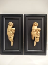 Image 1 of Chrome/Rose Gold/Silver Resin 'Flash' Metallic Effect - David Bowie Sculpture