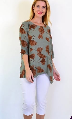 Image of Asymmetrical Line/Cotton Top - khaki