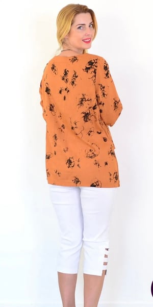 Image of Asymmetrical Linen/Cotton Top - Rust
