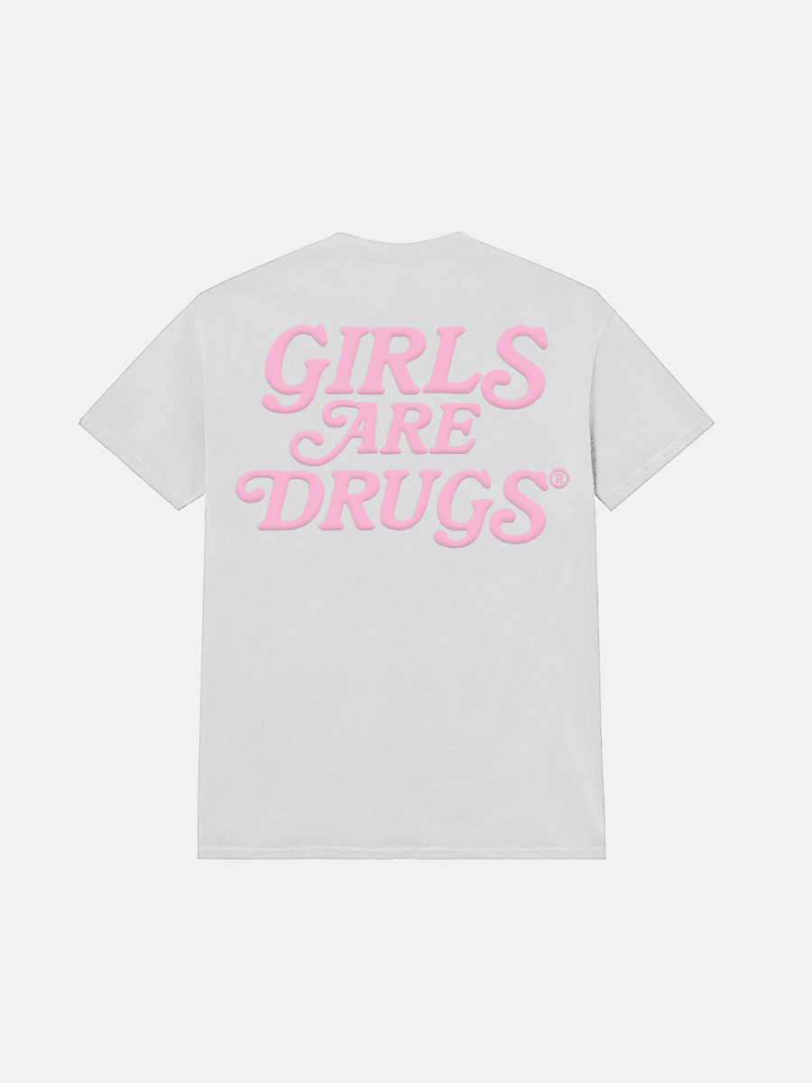 Image of GIRLS ARE DRUGS® TEE - WHITE / SOFT PINK 
