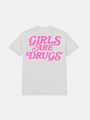 GIRLS ARE DRUGS® TEE - WHITE / NEON PINK
