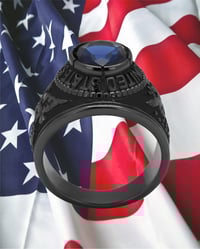 Image 2 of Men Air Force IP Black (Ion Plating) STAINLESS STEEL RING SIZE 8 - 14 FREE SHIPPING