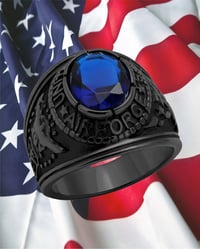 Image 1 of Men Air Force IP Black (Ion Plating) STAINLESS STEEL RING SIZE 8 - 14 FREE SHIPPING