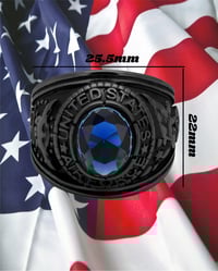 Image 4 of Men Air Force IP Black (Ion Plating) STAINLESS STEEL RING SIZE 8 - 14 FREE SHIPPING