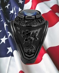 Image 3 of Men Air Force IP Black (Ion Plating) STAINLESS STEEL RING SIZE 8 - 14 FREE SHIPPING