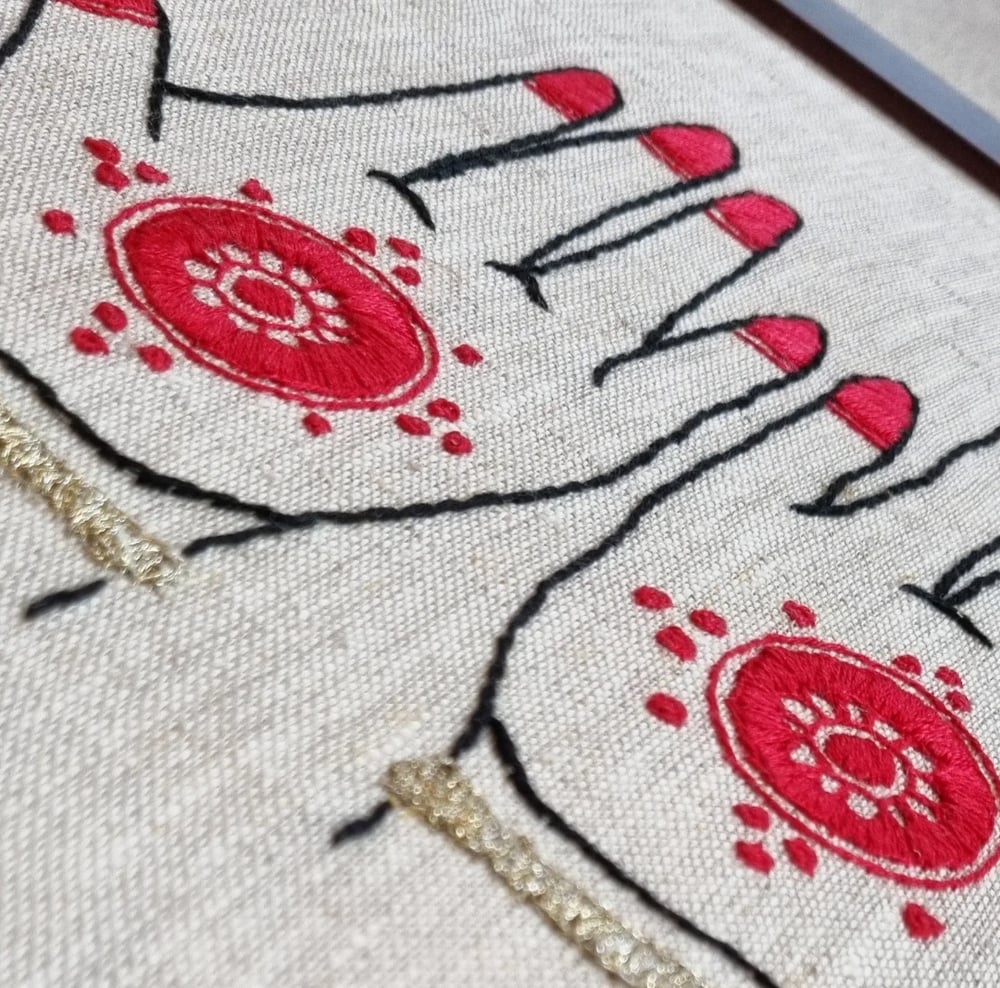 'Fresh Hands' - Framed Embroidery 