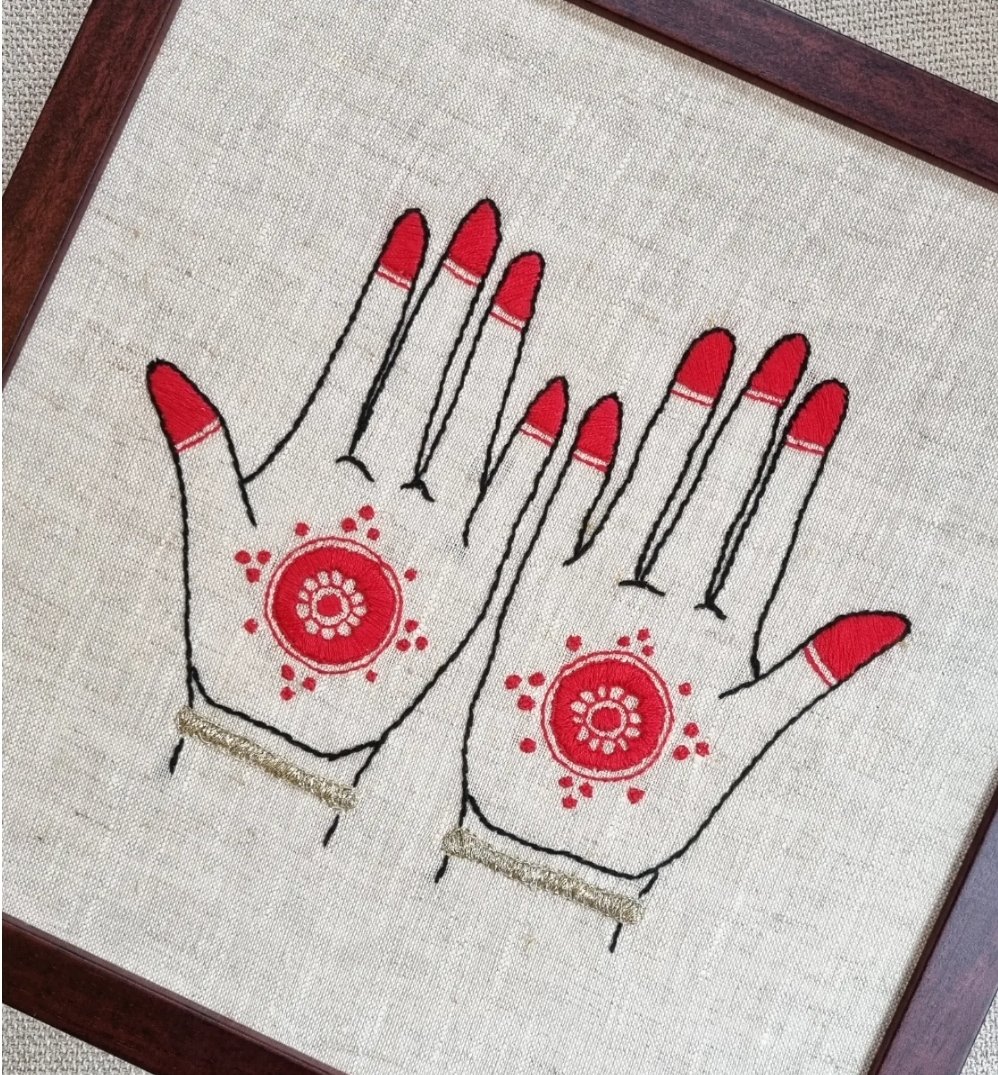 'Fresh Hands' - Framed Embroidery 