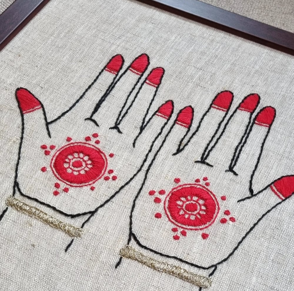 'Fresh Hands' - Framed Embroidery 