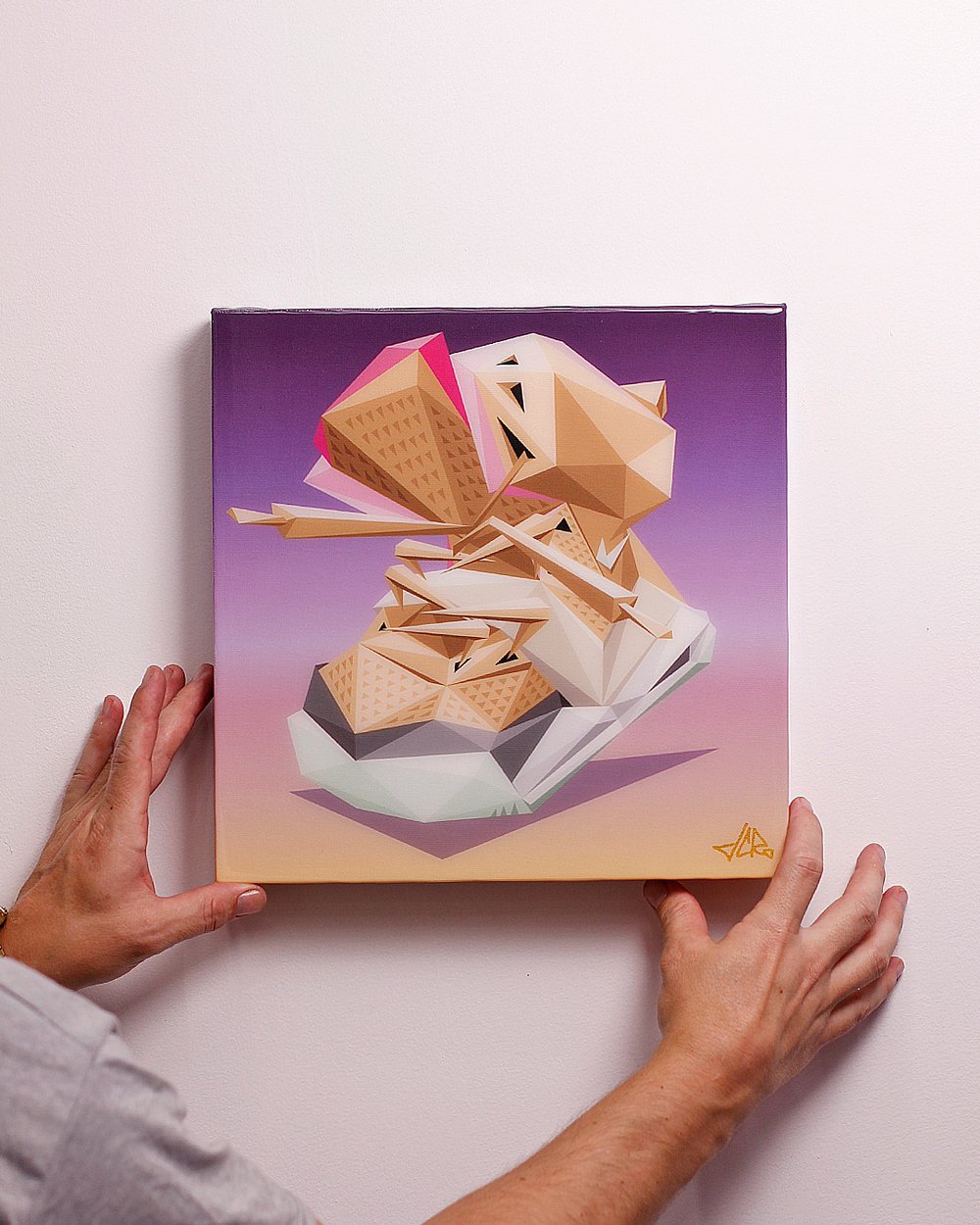 Image of  12 inch "YZYNET" Canvas Print + Resin